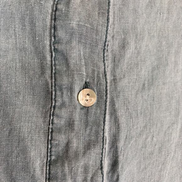 Sigrid Olsen 100% Linen Green Sleeveless Tank Top XL Buttons Up the Back Charity - Picture 8 of 8